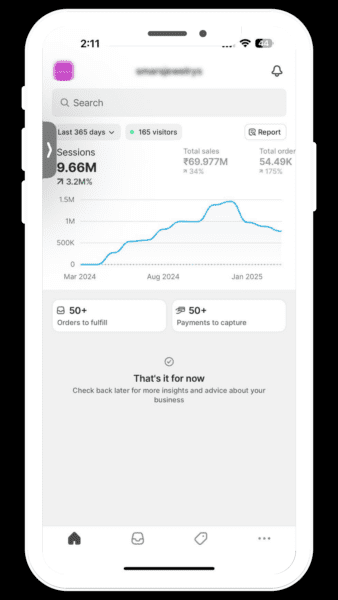 Client store analytics — real result