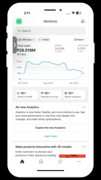 Client store analytics — real result