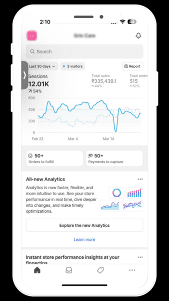 Client store analytics — real result