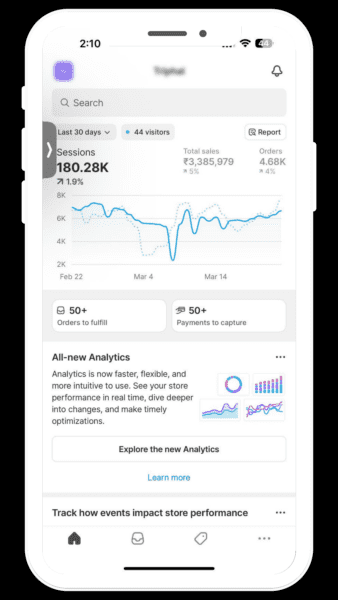 Client store analytics — real result